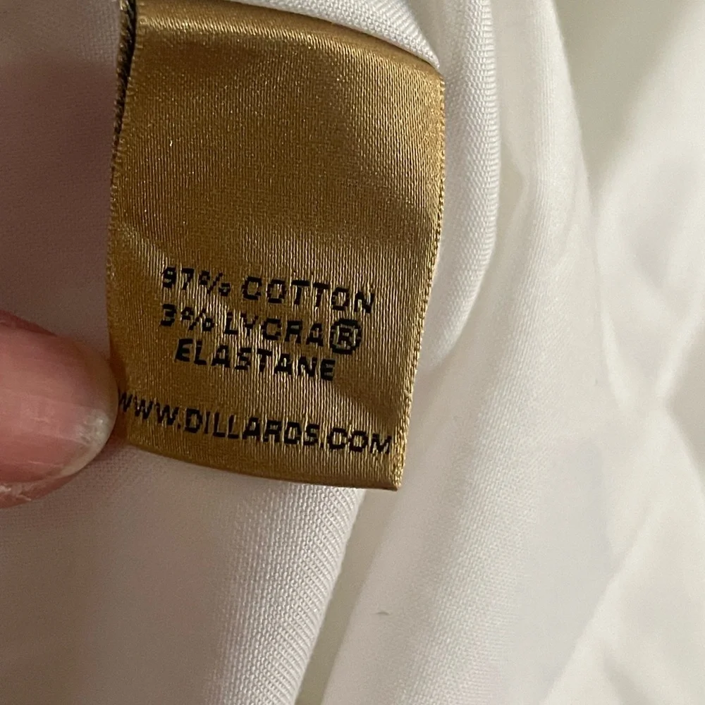 Youth Class Club Gold Label button down shirt white cotton Lycra size 10 pocket - Picture 9 of 10